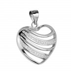 Strieborný prívesok srdiečko so zirkónmi