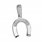 Strieborný prívesok - podkova so zirkónmi