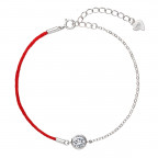 Náramok proti uhranutiu strieborný kulatý kryštálom