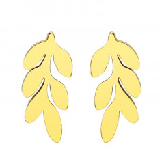Pozlátené oceľové náušnice lístočky