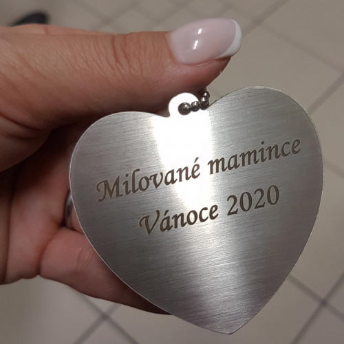 Oceľové vreckové zrkadlo srdiečko, červené púzdro