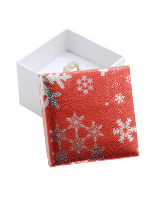 Vianočná darčeková krabička na prsteň - červené viečko