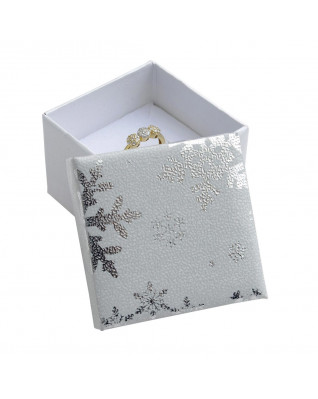 Vianočná darčeková krabička na prsteň - biela