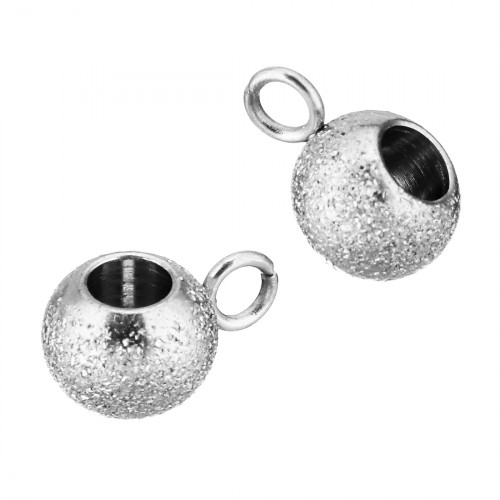 Navliekací oceľový prívesok korálik s očkom