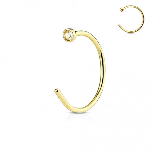 Pozlátený piercing do ucha/nosu so zirkónom