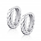 Strieborné náušnice kroužky krútené