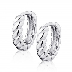 Strieborné náušnice kroužky krútené