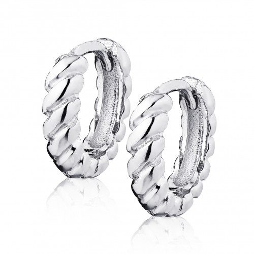 Strieborné náušnice kroužky krútené