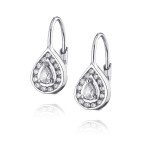 Strieborné dievčenské náušnice slzičky so zirkónmi