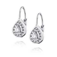 Strieborné dievčenské náušnice slzičky so zirkónmi
