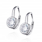 Strieborné dámske náušnice s okrúhlymi zirkónmi