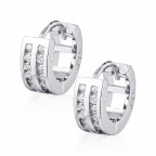 Strieborné náušnice krúžky so zirkónmi