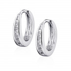 Strieborné náušnice krúžky so zirkónmi