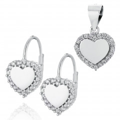 Strieborná súprava šperkov - srdiečka
