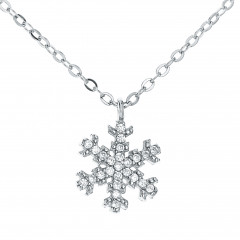Strieborný náhrdelník snehová vločka