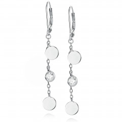 Strieborné visiace náušnice so zirkónmi