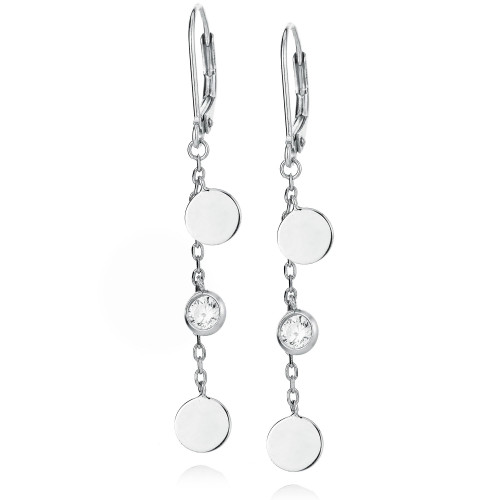 Strieborné visiace náušnice so zirkónmi