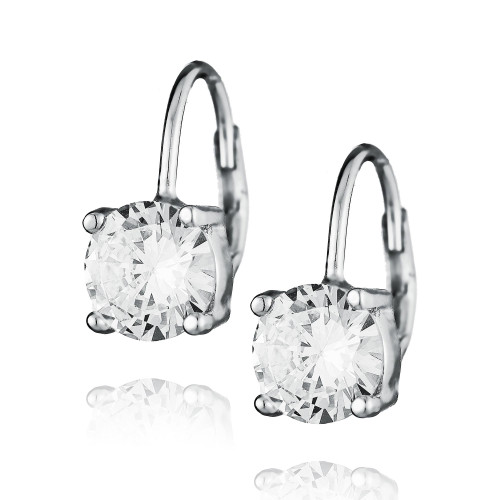 Strieborné náušnice so zirkónom 7mm