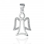 Strieborný prívesok anjelik so zirkónmi