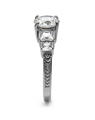 Oceľový prsteň so zirkónmi