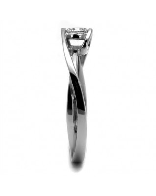 Oceľový prsteň so zirkónom