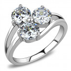 Oceľový prsteň s 3mi zirkónmi