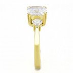 Pozlátený oceľový prsteň so zirkónmi