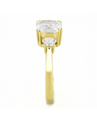 Pozlátený oceľový prsteň so zirkónmi