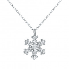 Strieborný náhrdelník snehová vločka