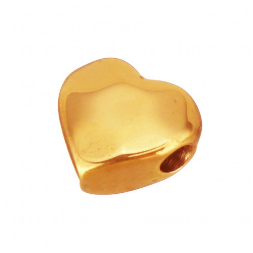 Pozlátený navliekací oceľový prívesok korálik srdiečko