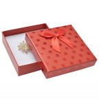 Darčeková krabička na súpravu, červená s lesklými bodkami