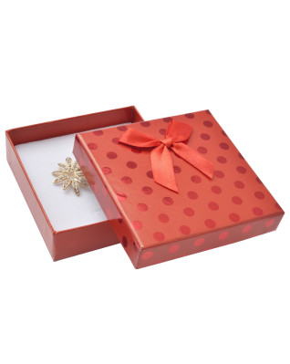 Darčeková krabička na súpravu, červená s lesklými bodkami