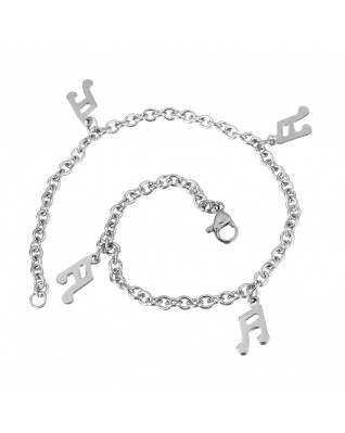 Oceľový náramok s príveskami - noty