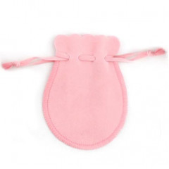 Semišové darčekové vrecko svetlo ružové, 9 x 12 cm