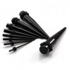 Akrylátový rozťahovač do ucha čierny