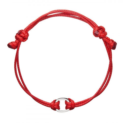 Náramok proti uhranutiu strieborný červený