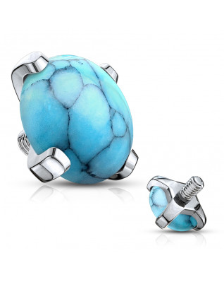 Náhradný kamienok opál k labrete, priemer 4 mm