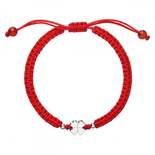 Náramok proti uhranutiu so strieborným štvorlístkom