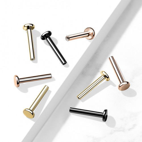 Pozlátená náhradná labreta vnútorný závit 1,2 mm