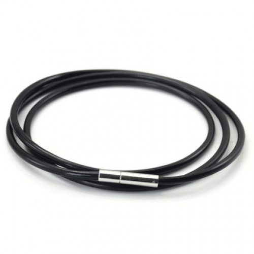 Kaučuková šnúrka na krk čierna hr. 3 mm