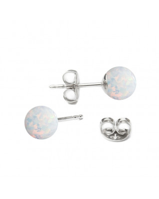 Strieborné opálové náušnice - 5 mm