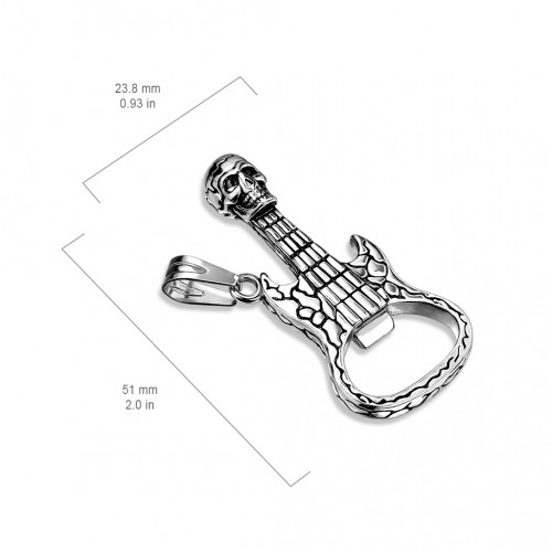 Veľký oceľový prívesok gitara - otvárač