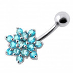 Strieborný piercing do pupka - kvietka