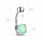 Piercing do pupku - zelený nefrit