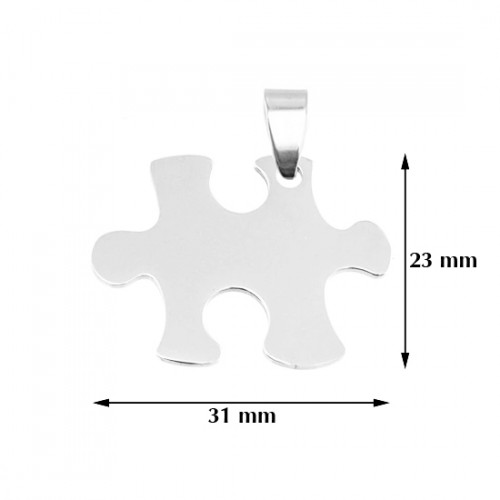 Oceľový prívesok - doštička puzzle