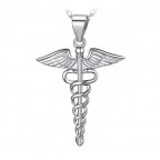 Strieborný prívesok - Aeskulapova palica