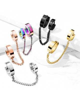 Dvolitá náušnica - krúžky spojené retiazkou