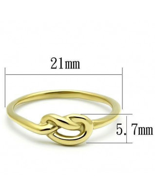 Pozlátený oceľový prsteň - uzol