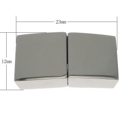 Oceľový uzáver na náramok, lesklý povrch, 10 x 3 mm