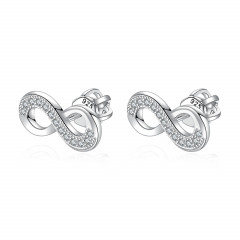 Strieborné skrutkovacie náušnice nekonečno